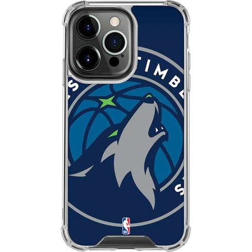 NBA Minnesota Timberwolves Large Logo iPhone 15 Pro Clear Case